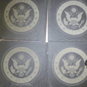 A set of slate coasters