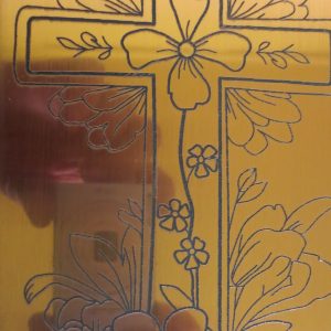 Gold card engrave with a cross